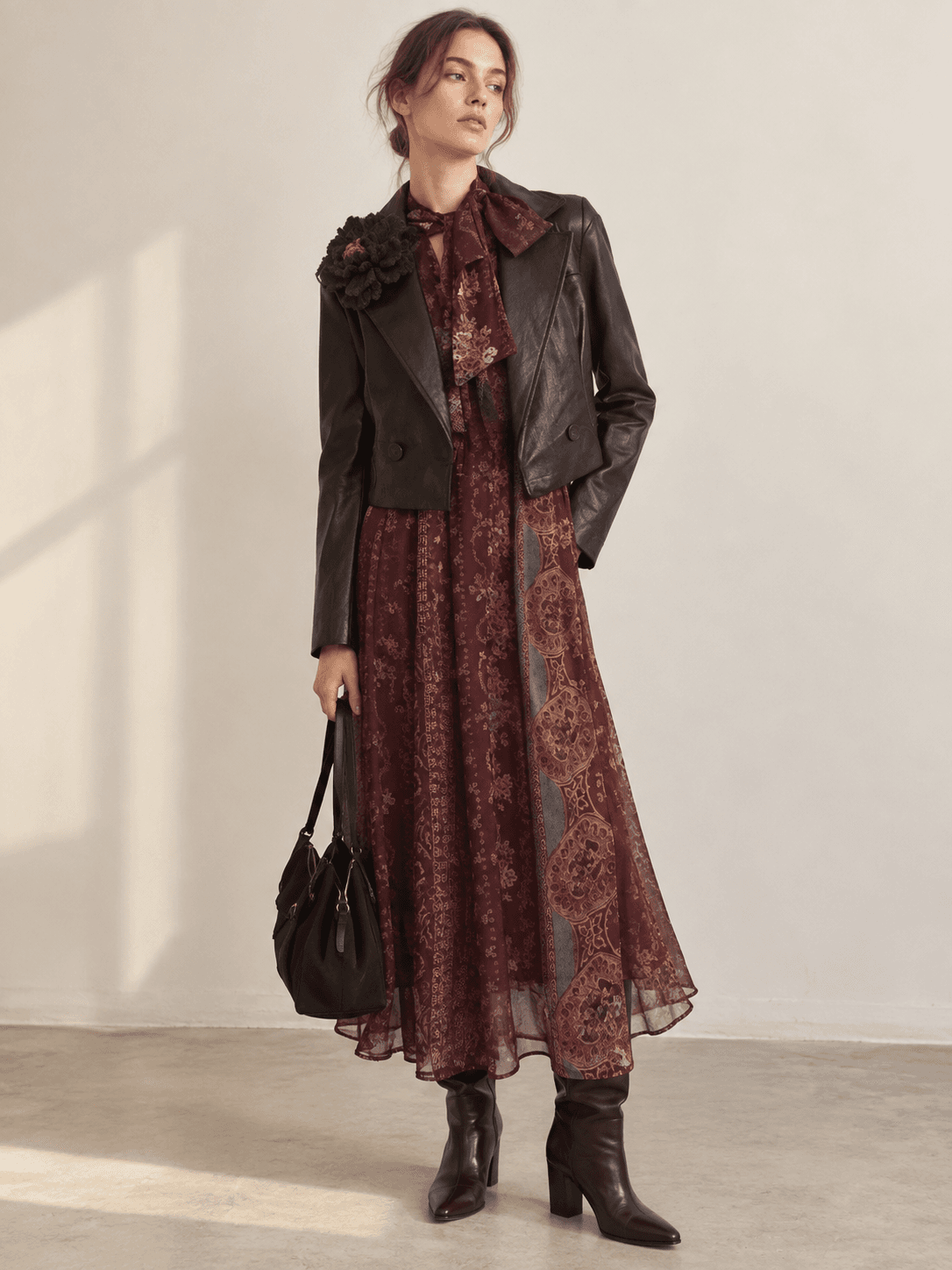 Blazer court effet cuir